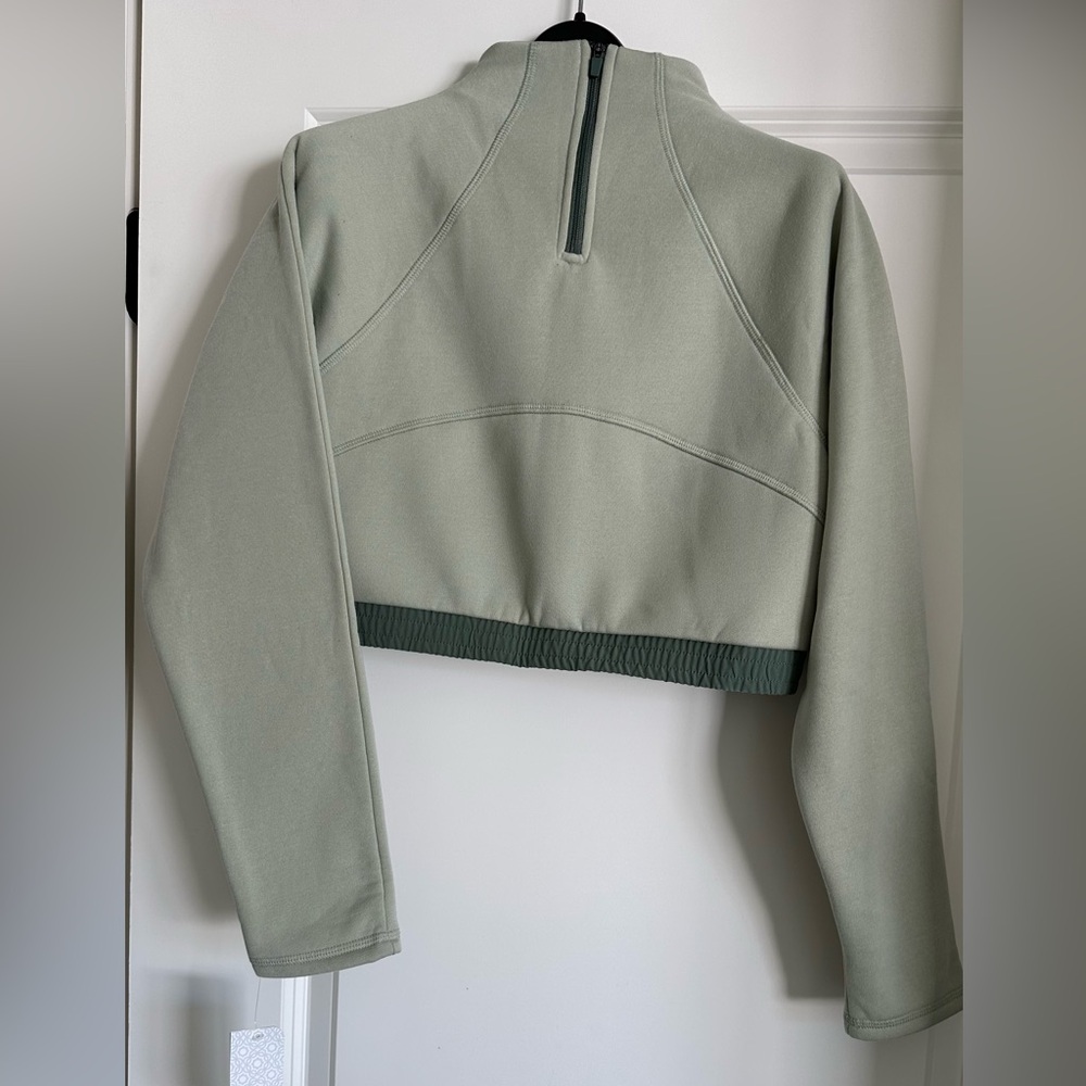 MTA Sport Sage Green Cropped Athleisure Zip